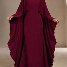 Women Long Dresses - Burgundy - View 1