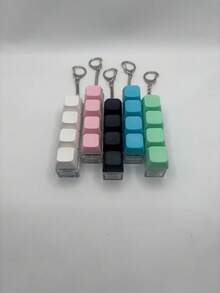 1 pieza Llavero con teclado fidget - Ajustes de clic silencioso y ruidoso para oficina, biblioteca y alivio de la ansiedad | Juguete antiestrés de diseño alegre con colores variados - color - Ver 9