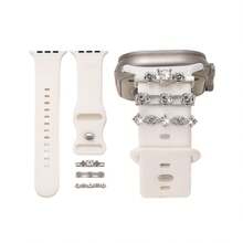 3pcs Zinc Alloy Rhinestone Decorated Bands, Suitable For Apple Watch Bands, Easy To Transform Smart Watch, Create Delicate Daily And Date Outfits, Full Of Girly Charm (Watch Band Not Included) - Mouldless - View 11