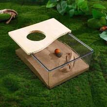 Contenedor transparente para baño de arena de hámster, caja de baño de polvo de acrilico para cobayas, casa de baño de arena para hámster, contenedor de baño para cobayas - Rectángulo - Ver 2