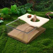 Contenedor transparente para baño de arena de hámster, caja de baño de polvo de acrilico para cobayas, casa de baño de arena para hámster, contenedor de baño para cobayas - Rectángulo - Ver 4