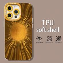 Tema de energía de explosión solar abstracta doradafunda de teléfono Fundas compatibles con ,Apple,VIVO,OPPO,,, y Honor.Fabricadas en silicona TPU,ofrecen protección contra golpes y caídas.regalos para mamá - Blanco - Ver 1