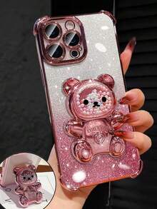 Receive A Free Sequin/Pink Bear Holder/Free Lanyard With Store Follow And Product Collection, Compatible With Apple 17/16/15 Pro Max/15 Plus/15 Pro/15/14 Pro Max/14 Plus/14 Pro/14/13 Pro Max/13 Pro/13/12 Pro Max/12 Pro/11 Pro/11/XS Max/XR/XS/7/8 Plus, A14 A34 A54 A15 A25 A35 A55 S23 S23 Plus S23 Ultra S23 FE S24 S24 Plus S24 Ultra S24 FE S25 S25 Plus S25 Ultra Note 13/14 Pro Max Transparent Shockproof Phone Case - Pink/Free Rope - View 2