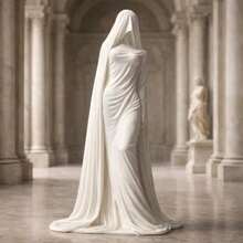 1pc Mysterious Veiled Lady Figurine Sculpture, Desktop Decor For Cabinet And Home - Multicolor - View 1