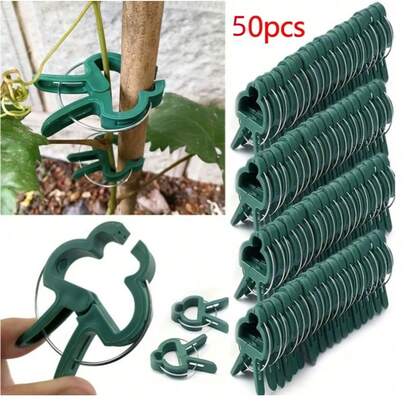 50/30/10pcs Adjustable Plant Clips - Reusable Flower, Vine, Vegetable And Tomato Garden Trellises - Plastic, Essential Gardening Tool