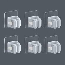 Giá treo chổi lau nhà 3/6 cái, không cần khoan, giá đựng chổi lau nhà chắc chắn, gắn tường cho phòng tắm nhà mới. - Nhiều màu - Xem 2