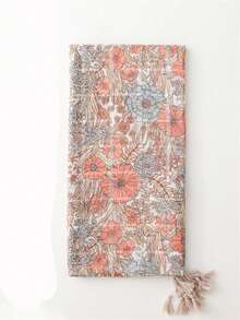 Floral Print Scarf For Women, Suitable As Gift For Girlfriend - Coral Orange - View 4