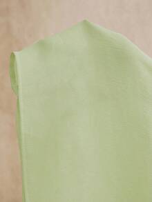 Blusa elegante y chic de cuello alto, manga larga y puños con lazo para uso diario - verde menta - Ver 8
