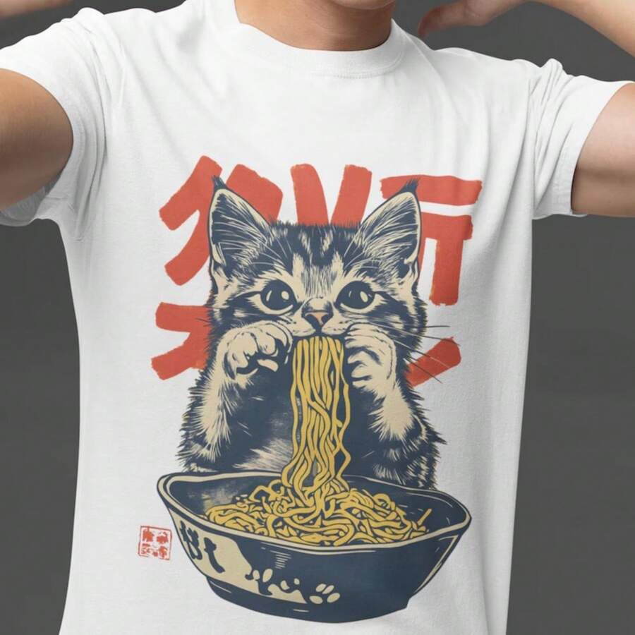 Camiseta estampada, tejida en algodón puro, con diseño de cuello redondo, estilo unisex, camisa creativa y moderna, ideal para primavera y otoño, holgada y cómoda para hombres y mujeres. - Blanco - Ver 1