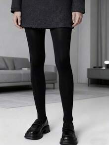 Quần legging/quần tất nữ màu đen mỏng nhẹ, mềm mại, thời trang thu đông, co giãn cao, ôm sát bụng, giúp thon gọn vóc dáng, phù hợp cho công sở, mặc hàng ngày. - màu đen - Xem 4
