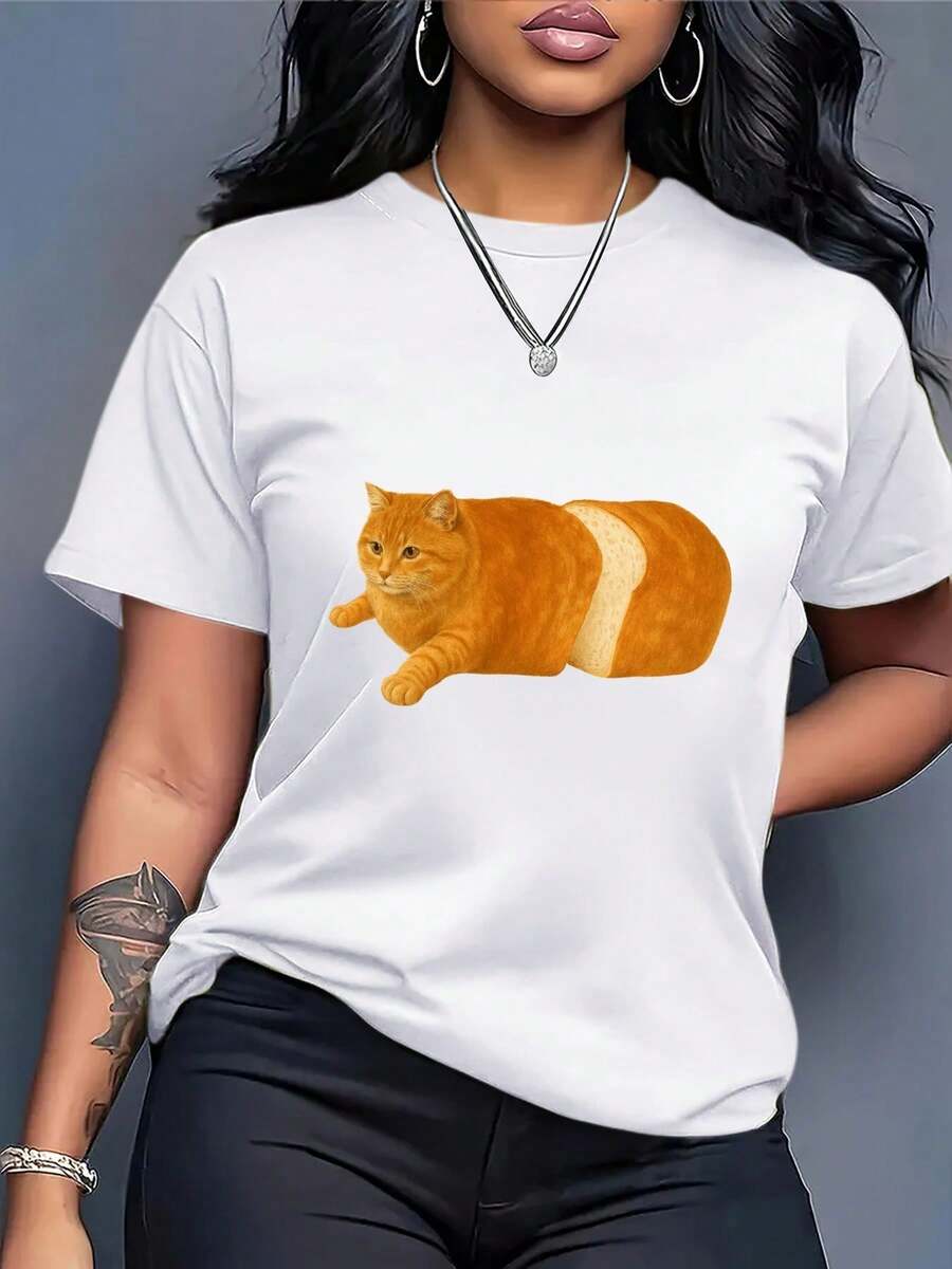Cuello Redondo Talla Grande - Camiseta Oversize para Mujer - Camiseta ligera de cuello redondo y corte holgado, suave y casual para el uso diario, adecuada para todas las estaciones, esencial para el uso diario, disponible en negro, blanco, azul marino, marrón, gris, beige - Camiseta sencilla para el día a día, adecuada para uso casual, oficina, ropa, vestimenta informal, camiseta con estampado divertido, tela transpirable Blusas Para Mujer Casual - Blanco - Ver 1