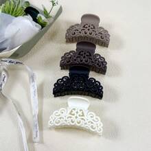 4pcs Hollow Hair Claw, Medium Size, Hair Accessories For Women, Autumn/Winter Claw Clips Hair Clips Hair Jaw Clip Hair Clamps Hair Clutch Hair Catcher Clip Fall Bows For Vacation Outfits Woman Summer Beach - Multicolor - View 7