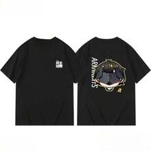 Camiseta de manga corta unisex de verano, casual, versátil y a la moda, merchandising del juego Arknights Administrator. - Negro - Ver 2