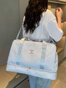 Nueva bolsa de equipaje minimalista de moda versátil casual para deportes y fitness, bolsa para viajes cortos, gran capacidad, impermeable, versátil y exquisita, bolsa para estudiantes unive - Bronce - Ver 8