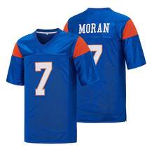 Alex Moran #7 Bluesmont Football Jersey, Finely Embroidered American Football Uniform, American Mesh Football Shirt Sports - Blue - View 3