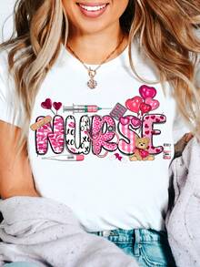 Camiseta de Enfermera para el Día de San Valentín, Regalo para Enfermeras, Camiseta de Enfermera, Camiseta para Personal - Negro - Ver 6