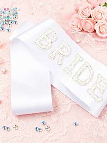 1pc Crystal Embellished Bride Shoulder Strap, Single Party Supplies, Bridal Shower Decoration, Bridesmaid Accessory, Wedding Party, Decor - Multicolor - View 11