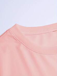 Camiseta clásica de cuello redondo para hombre, diseño sencillo y versátil, tela cómoda y transpirable, adecuada para uso casual diario. - Rojo - Ver 3