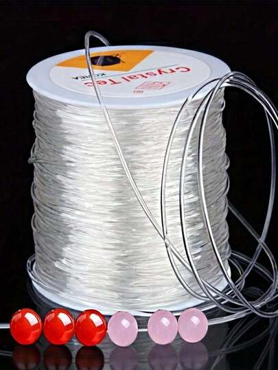 1pc 1mm Diameter Elastic String, 100m Transparent Elastic Cord, Suitable For DIY Bracelets, Necklaces And Other Accessories, Summer & Campus Style