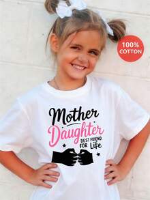 Camiseta con Estampado de Estrella Amarilla y Manos para Madre e Hija Mejores Amigas de por Vida - Camiseta Casual Elegante de Cuello Redondo, Tela Suave y Transpirable - Regalo Perfecto para el Día de la Madre, Cumpleaños, Celebración de la Amistad playeras de niño ropa de niño ropa de niña graphic tee - Blanco - Ver 7