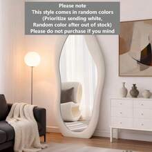 Cream-Colored Wall-Mounted Full Length Mirror, Luxury Dressing Mirror For Home Use - 1PC - View 8