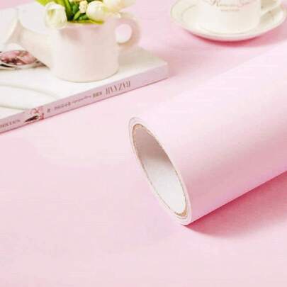 ucdfi 1 Roll Pink Room Deocr Self-Adhesive Wallpaper Film Stick Paper Easy To Apply Wallpaper Peel And Stick Shelf Liner Table And Door Wall Paper Bathroom Deccor Kitchen Bedroom Wall Decor Wall Decor