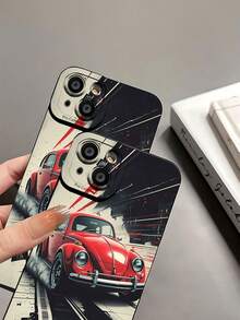 Tema de carreras del  Beetle rojofunda de teléfono Fundas compatibles con ,Apple,VIVO,OPPO,,, y Honor.Fabricadas en silicona TPU,ofrecen protección contra golpes y caídas. - Negro - Ver 8