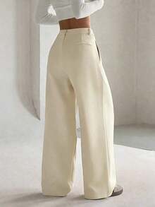 Pantalones anchos casuales elegantes y estilizadores de alta gama para mujer - Albaricoque - Ver 2