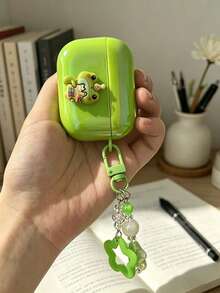 Green Frog Luminous Shell With Green Star Pendant, Protective Case Compatible With Apple Wireless Charging Case, Anti-Scratch And Drop Protection - Multicolor - View 6
