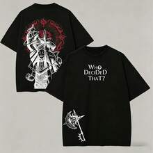 Camiseta de Escanor de los Siete Pecados Capitales - UNISEX T SHIRT A269"Quien Decidio Eso"Orgullo Pecado Grafico Retro Pesado Unisex Ropa de Calle de Anime Regalo para Fans - Negro - Ver 6