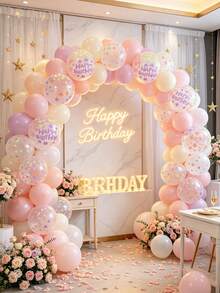 12英吋透明生日印花氣球，10/20/30/40/50入透明霓虹發光氣球套組，透明生日字母、波點、星星印花氣球，適用於生日、嬰兒派對、性別揭曉、退休、畢業、單身派對、主題派對裝飾 - 透明 - 查看 6
