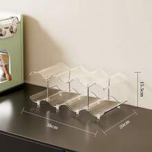 2 piezas Estante apilable para botellas de agua, soporte independiente transparente para botellas de vino, adecuado para gabinete, organizador de tumblers, caja de compartimento grande de plástico para vino, adecuado para refrigerador y bodega de vinos (Transparente - 2) - Multicolor - Ver 10