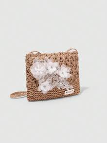 Summer Fashion Versatile Casual Handwoven Large Capacity Beach Straw Crossbody Bag - Khaki - View 8