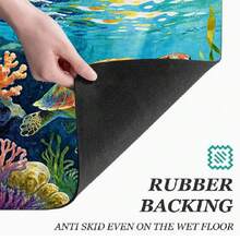 1 件装海龟印花吸水垫/沥水垫/滴水垫，适用于咖啡机、餐具 - 吸水性强的聚酯纤维桌面保护垫，带橡胶防滑垫，可用于厨房台面装饰、家庭酒吧和餐桌 - 彩色 - 查看 11