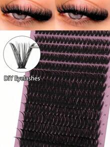 Lông mi giả 14 hàng màu nâu nhạt, độ dài 8-16mm, kiểu uốn D Russian Curl, từng sợi riêng lẻ, màu đen, dùng để trang điểm, nối mi, mi giả từng sợi, lông mi, mi giả. - D - Xem 2
