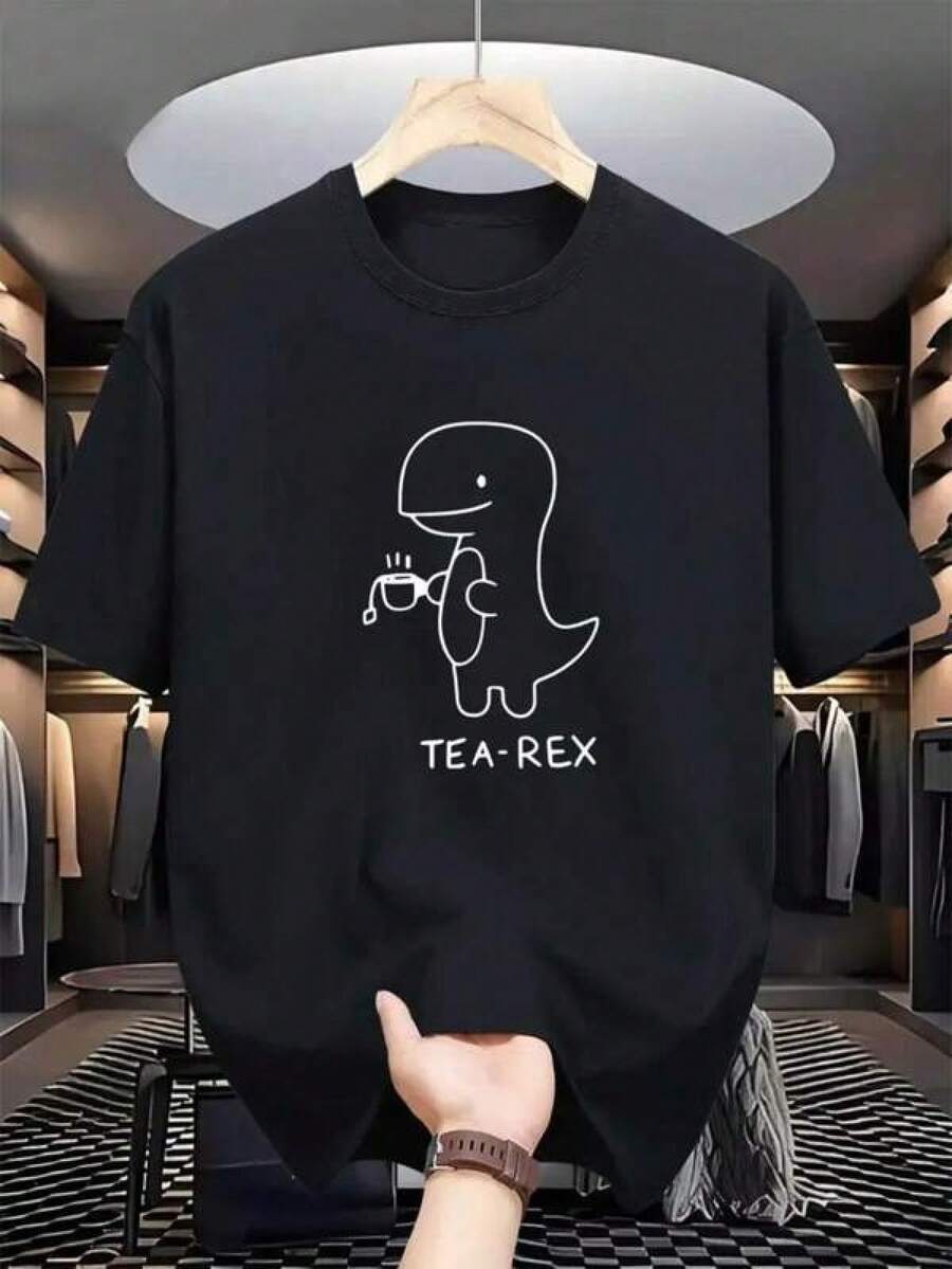 Oferta especial en tallas grandes: 1pc camiseta deportiva de manga corta y cuello redondo para mujer, 100 % algodón, de 180 g. Diseñada por un artista Y2K al estilo Bababask, ideal para el día a día, fiestas y todo tipo de celebraciones. Con un estampado de letras elegante y moderno, es perfecta tanto para regalar como para combinar en pareja, y se puede llevar en cualquier época del año. - Negro - Ver 1