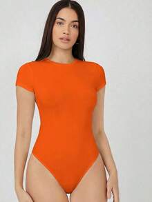 Body ajustado de color liso - Naranja Quemada - Ver 3