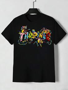 Camiseta de cuello redondo con estampado de calaveras único – estilo gótico urbano, diseño de calaveras, adecuada para conciertos, festivales de música y uso casual diario – ¡un artículo de moda imprescindible y un gran regalo para amigos y familiares! ¡Unisex! ¡Apta para todas las estaciones! - Negro - Ver 6