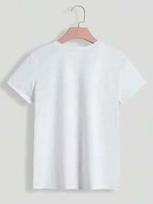 NEW Short Sleeve T-Shirt With Fun And Comfortable Print, Women's T-Shirt With Goonies Never Say Die Cartoon Letter Print, Suitable For Various Occasions, Festival Gifts, Birthday Gifts, Music Festivals, Casual, Versatile And Comfortable, Beach Vacation, Simple And Fashionable, Suitable For Daily Use By Women And Girls - Unisex Cotton Short Sleeve T-Shirt With Round Neck, Urban Vintage Style And Loose Fit. - 白色 - 查看 2