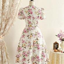 Vintage Elegant Women's Dress Jacquard Sweetheart Neck Casual Holiday Party Dress Summer Dresses For Women Summer Outfits Festival Outfits For Women Festival Dresses Mothers Day Outfit Elegant Dresses For Women Elegant Dresses For Party Elegant Party Dresses For Women Wedding Guest Dress For Women Graduation Dress Women Prom Dress Vacation Outfits Women Holiday Dresses Country Concert Outfit Country Dress For Women Blue Dress Retro Dress Vintage Dress Tea Party Dress For Elegant Women - Azul - Ver 10