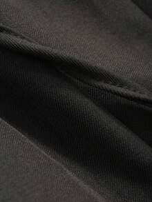 Pantalones largos casuales de mujer de unicolor con cordón en la cintura - Gris 2 - Ver 7