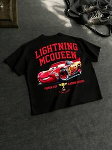 Colección de camisetas gráficas de personajes de dibujos animados de Disney, con estampados de Mike Wazowski, Rayo McQueen, el Pato Donald y el alienígena de Pizza Planet. Camiseta negra de manga corta con cuello redondo para hombre, corte holgado y casual, confeccionada en suave algodón transpirable, ideal para el día a día, salidas informales y escapadas de fin de semana. Imprescindible para los fans de Disney, los amantes de la animación y los entusiastas del estilo casual. Combínala fácilmente con vaqueros, pantalones cargo y pantalones cortos para un look relajado y moderno. Diseños clásicos y atemporales que celebran a los entrañables personajes de Disney. - Negro - Ver 3