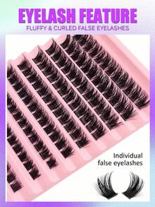 Asiteo Fluffy Lash Clusters, 8-16mm 120pcs Delicate Individual False Eyelashes - Natural Look, D-Curl Voluminous, Salon-Grade Volume And Length For DIY Lash Extension - Easy To Wear, Reusable, Comfortable Fit, Suitable For DIY At Home, Parties, Daily Makeup, Lash Extension, Graduation Gift, Vacation Lashes - D - View 2
