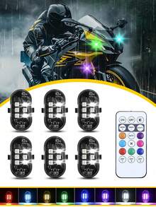 1/2/4/6PCS Wireless LED Strobe Lights With Remote Control,Mini Lights 8 Colors USB Charing Anti-Collision Led Emergency Warning Lights For Car Motorcycle Drone Aircraft Bike - A - View 9