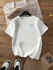Camiseta holgada de moda para mujer, diseño con cita atrevida "Edición Limitada", top de manga corta transpirable y cómodo, camiseta de algodón suave con cuello redondo, ideal para salidas casuales y looks de moda minimalista. - Blanco 3 - Ver 6