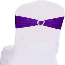 10pcs Elastic Chair Bands With Bow Tie, Adjustable Stretchable Chair Covers With Sliders, Universal For Wedding Party Event Decoration - Multicolor - View 8