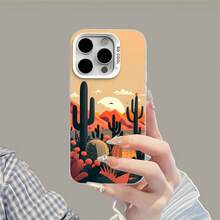 Cactus verde oscuro, atardecer naranja en el desiertofunda de teléfono Fundas compatibles con ,Apple,VIVO,OPPO,,, y Honor.Fabricadas en silicona TPU,ofrecen protección contra golpes y caídas. - Blanco - Ver 6