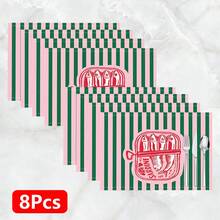 1件/4件/6件装亚麻餐垫，沙丁鱼图案，适用于餐桌，四季皆宜，现代可水洗桌垫，房间装饰，杯垫，厨房餐垫，室内外派对装饰，家居装饰，理想礼品 - 彩色 - 查看 12
