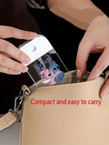Disney, 1pc, Stitch Cartoon Portable Spray Bottle, 50ml Mini Travel Size, Transparent Container With White Cap, Stitch Cartoon Pattern Design, Travel Essential, Ideal Choice For Cosmetics And Skincare, Fan Exclusive, Makeup Storage Must-Have, Cartoon Themed Bottle, Durable Transparent Material. - Multicolor - View 5