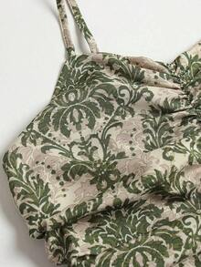 Vestido de verano elegante casual con estampado de plantas, tirantes con volantes para mujer de EARO - Multicolor - Ver 6